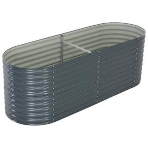 Macetas y jardineras grandes y duraderas de acero galvanizado gris para jardín - Product Image 2