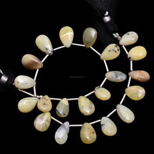 Premium Natural Yellow Gemstone Picture <b>Opal</b> Smooth Pear Shape Beads Handmade 8 Inch Jewelry Making Brazilian Third Party - Product Image 1