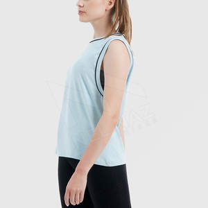 Camisetas sin mangas de algodón para mujer, tallas grandes, personalizadas, de canalé, suaves, informales, para verano. - Product Image 2