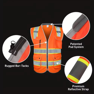 Chaleco de Seguridad Reflectante Impermeable con Logotipo Personalizado, de Alta Visibilidad, Transpirable, de Poliéster, para Ciclismo Nocturno, Ropa de Trabajo para Hospital - Product Image 3