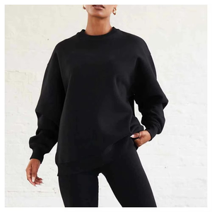 Sudadera con Capucha Oversize de Algodón 100% Estampada Personalizable para Mujer, Cuello Redondo, Cálida, Informal, para Invierno, Venta al por Mayor - Product Image 5