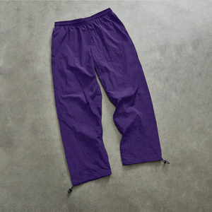 Wholesale Custom Streetwear Cargo <b>Pants</b> Casual Loose Fit Purple <b>Nylon</b> Windbreaker <b>Track</b> <b>Pants</b> with Graphic Print Joggers - Product Image 6