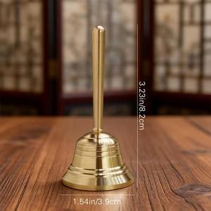 Campana de Mano de Latón Estilo Vintage, Campana Decorativa de Metal para Cena, Boda, Iglesia, Recepción de Hotel, Campana de Mano de Metal Resistente, Clásica - Product Image 1