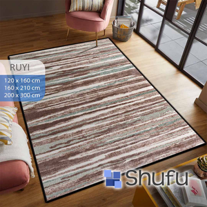Tapis d'intérieur Shufu, confortable, élégant, moderne, imprimé abstrait, hypoallergénique, durable, facile à nettoyer, non toxique, antidérapant, en polyester épais - Product Image 4
