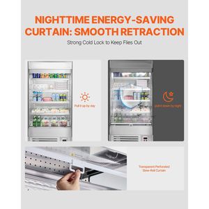 Vetrina Refrigerata Commerciale a 4 Ripiani con Barriera d'Aria e Luci LED - Product Image 4