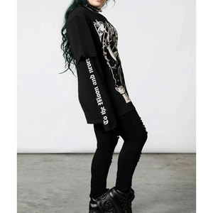 Women Double Layer T Shirt 2 In 1 Cotton Long Sleeve Casual Loose Fit Streetwear Ladies Fashion <b>Top</b> - Product Image 6