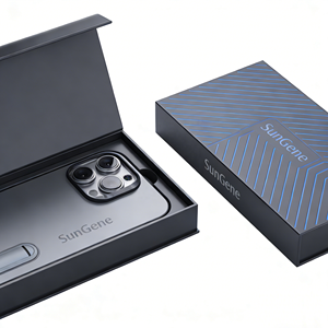 Boîte cadeau rigide en carton de style livre personnalisée, luxueuse, avec laminage mat, gaufrage, dorure à chaud, fermeture magnétique et doublure en éponge - Product Image 5