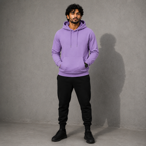 Sudadera con capucha personalizada de algodón morado para hombre, suave, de forro polar, con gráfico personalizado, ropa de marca privada, venta al por mayor, impresa. - Product Image 1