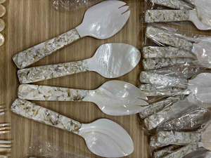 Cuchara Decorativa de Concha Marina Hecha a Mano con Acabado Liso para Decoración de Interiores y Distribución Comercial - Product Image 3
