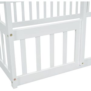 Letto a Forma di Casa Bianca in Legno Massello con Sponde di Sicurezza per Bambini - Product Image 3