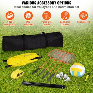 Set Professionale Portatile per Badminton da Esterno con Rete, Pali in Acciaio Regolabili in Altezza, Combo Pallavolo in PVC, Set Completo per Esterni - Product Image 6