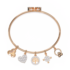 Bracelet multi-breloques en diamant pour femme – Arbre de vie et cœur pendantes, diamant de laboratoire VVS DEF CVD en or massif 9K 10K 14K 18K, bijou raffiné - Product Image 4