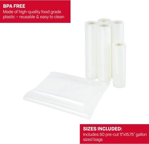 Vacuum Sealer Bag Variety Pack, Bag/Roll Combo, Clear - Product Image 2