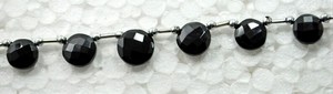 Cuentas facetadas de espinela negra natural en forma de moneda, hilo de cuentas sueltas de piedras preciosas para la fabricación de joyas al por mayor - Product Image 5