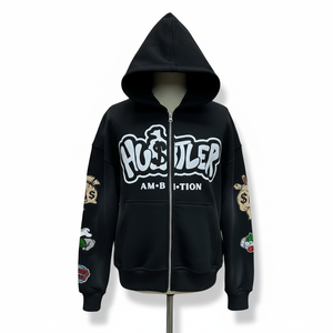 Sudadera con capucha y cremallera, la más vendida y demandada, con logotipo bordado personalizado, para invierno, unisex, para hombre, 100% algodón polar. - Product Image 5