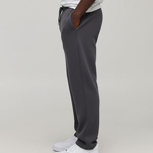 Men's Plus Size Casual Sweatpants <b>Drawstring</b> Closure Loose Fit 100% Cotton Mid weight Plain Dyed Right Leg Logo Custom for men - Product Image 6