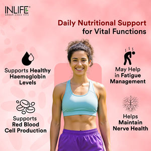ยาเม็ดธาตุเหล็ก โฟลิก แอซิด ซีลีเนียม สำหรับผู้ใหญ่ ยี่ห้อ INLIFE ได้รับการรับรองมาตรฐาน GMP สำหรับผู้ชายและผู้หญิง พร้อมวิตามินซี อี บี12 ซิงค์ และบรรจุ 60 เม็ด - Product Image 2