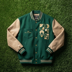 Chaqueta Letterman de Estilo Diario para Hombre, Cuello Alto, Tejido Suave de Invierno, Diseño Casual para Moda Urbana, Cómoda para Combinar en Capas - Product Image 5
