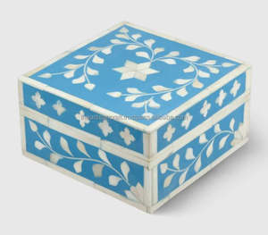 Boîte de rangement de bijoux de créateur faite à la main de haute qualité conception de boîte d'incrustation d'os de luxe par Artisan Craft - Product Image 2