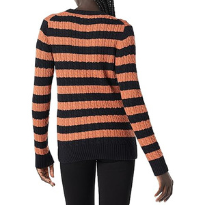เสื้อสเวตเตอร์ถักลายทาง คอวี แขนยาว ทรงหลวม สไตล์ลำลอง - Product Image 6