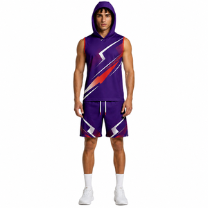 Conjunto de Uniforme de Baloncesto Personalizado, Sudadera sin Mangas, Pantalones Cortos de Malla, Ropa Deportiva para Entrenamiento en Equipo - Product Image 1