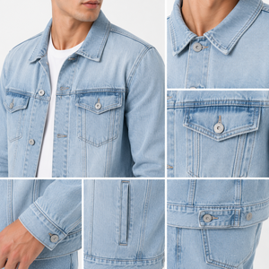 Chaqueta vaquera para hombre diseñada con una estructura clásica de mezclilla resistente y cómoda de llevar para un estilo versátil en salidas informales. - Product Image 6