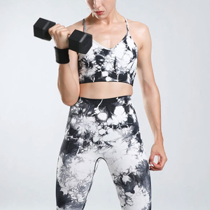 Conjunto de Leggings de Yoga de Cintura Alta sin Costuras para Mujer, Conjunto Deportivo de Sujetador Deportivo y Leggings, Conjunto de Yoga de 2 Piezas - Product Image 1