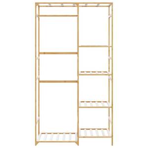 Porte-vêtements et barre de rangement en bambou naturel 39,4 po x 19,7 po x 72,6 po - Product Image 3
