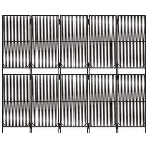 5-<b>Panels</b> Gray Poly Rattan Screen & <b>Room</b> <b>Divider</b> - Product Image 5