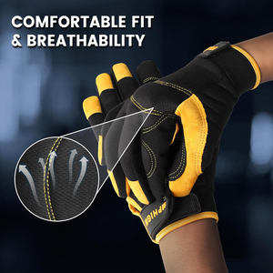 Safety Workwear Mechanic Mittens High Quality Touchscreen Compatible Breathable Non Slip Adjustable Wrist Mechanic <b>Gloves</b> - Product Image 5