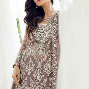 Vestidos de Novia Modernos con Bordado de Cristal, Largos hasta el Suelo |   Vestidos de Novia Personalizables 100% Algodón con Diseño Tradicional - Product Image 4