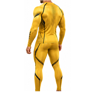 Ensemble de compression pour homme personnalisé, t-shirt à manches longues, ensemble ajusté, respirant, séchage rapide, extensible, vêtements de sport pour la course à pied et l'entraînement - Product Image 6