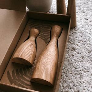 Support de bougie long en bois massif fait main, centre de table rustique décoratif pour la maison, les mariages et les fêtes - Product Image 3