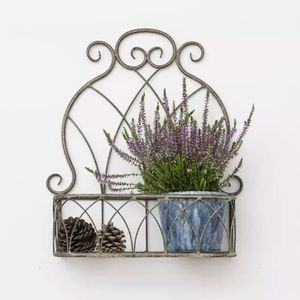 Decorative Black Iron Wall <b>Hanging</b> <b>Basket</b> with Strong Metal Frame for Balcony Patio Garden Wall Decoration - Product Image 1