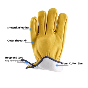 New Arrival Men's Classic Sheepskin Leather Driving Gloves Thermal for Winter Sports Outdoors <b>Ski</b> Party Cycling Motorbike Gloves - Product Image 6