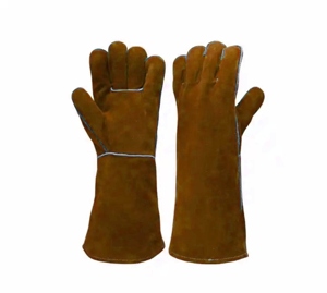ถุงมือเชื่อมนิรภัยสำหรับงานก่อสร้าง ทำจากหนังวัวแท้แบบหนา ทนทานต่อแรงสั่นสะเทือน ป้องกันเปลวไฟ - Product Image 5
