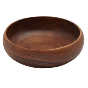 Tazón para Servir Ensaladas de Madera de Acacia Ecológica Pulida a Mano, Diseño Contemporáneo para Uso Doméstico - Product Image 1