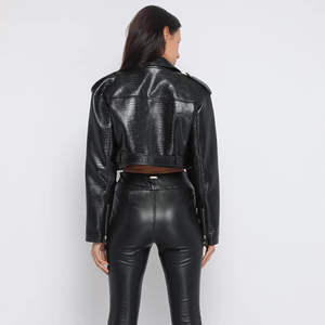 Chaqueta de Cuero Genuino para Mujer al por Mayor, Diseño Personalizable, Transpirable e Impermeable, Forro de Nailon Ecológico - Product Image 6