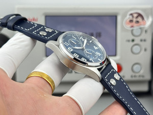 Montre mécanique automatique pour homme de qualité supérieure, cadran bleu luxueux, bracelet en cuir de vachette, décontractée, pour les voyages, le sport, les trajets quotidiens, avec date - Product Image 4