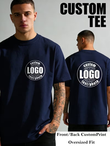 OEM/ODM Custom T-Shirts Men's Premium 100% Cotton Breathable Anti-Wrinkle Quick Dry Eco-Friendly Oversize Crew Neck Front 300g - Product Image 5