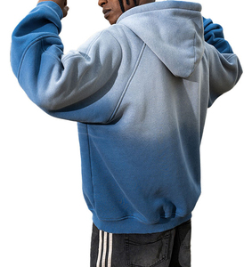 Sweat à capuche vintage délavé à l'acide avec logo personnalisé, effet dégradé, haute qualité, mode, épais, pour homme - Product Image 2