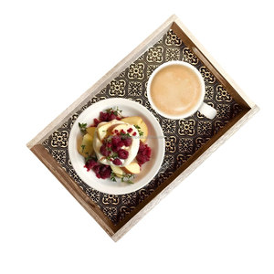 Nueva Bandeja de Servir de Madera Hecha a Mano 2025 con Diseño de Dibujos Animados, Marrón, No Tóxica, Juego de 5 Piezas, Regalo Perfecto para Mamá o Esposa, para Compromiso y Boda - Product Image 1