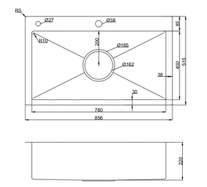 Hot Selling Wide Hairline 304 Stainless Steel Handmade <b>kitchen</b> <b>Sink</b> Single bowl directly from Vietnam factory with good prices - Product Image 6