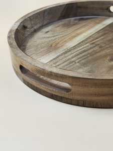 Elegant Designer Decorative Wooden Tray Natural Wood Display <b>Storage</b> Tray for Candles Jewelry Cosmetics and Accessories - Product Image 5