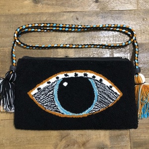 Evil Eye Clutch, Snake Bag,Turkish Eye Boho Clutch <b>Wool</b> Embroidery Crossbody Clutch Purse Handmade Authentic Good Luck Eye Bag - Product Image 5
