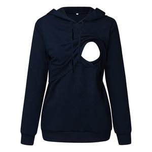 OEM personalizado mujeres último diseño suave algodón fácil de usar sudaderas con capucha de las mujeres al por mayor de lactancia conjunto de sudaderas con capucha de las mujeres - Product Image 3