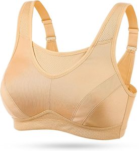 Women Racerback Yoga Sports Bra Scoop Neck Medium Support Breathable <b>Mesh</b> Seamless Solid Color Workout <b>Top</b> - Product Image 1