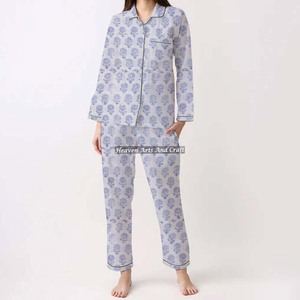 Conjunto de Pijama de Algodón 100% para Mujer, Ropa de Dormir Suave para el Hogar, Conjunto de Pijama Primavera/Verano con Estampado Floral/Personaje/Letras/Estampado/Vacaciones/Árbol PJ114 - Product Image 2