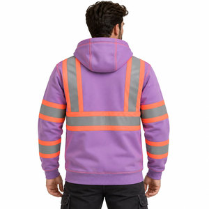 Sudadera con Capucha de Seguridad para Construcción en Invierno, Chaqueta de Seguridad Reflectante de Alta Visibilidad, Ropa de Trabajo de Poliéster para Exteriores, Venta al Por Mayor - Product Image 4