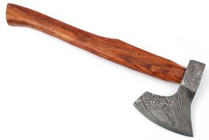 Hand Forged Pattern Steel Camping Hatchet With Premium Wooden Handle Outdoor Utility <b>Tool</b> Manufacturer Custom Handcrafted - Product Image 2